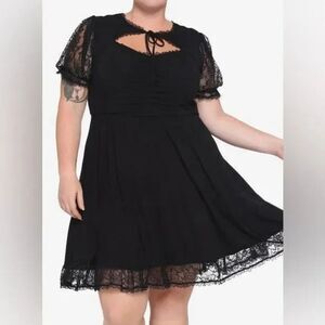 Hot Topic Black Sweetheart Lace Dress Size 2X Plus Goth Witchy